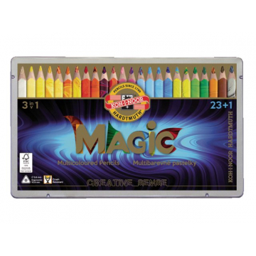 Kleurpotloden Koh-i-Noor Jumbo Magic doos 24 kleuren