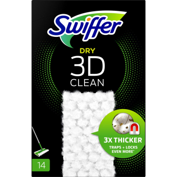 Swiffer Dry 3D Clean navulling, pak van 14 stuks