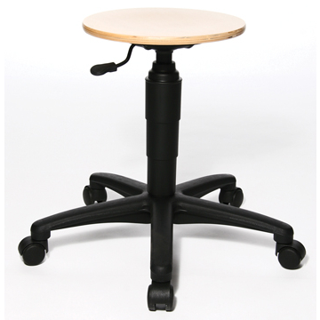 Topstar tabouret Tec 60, sans anneau repose-pieds, avec roues, en bois