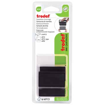 Trodat tampon encreur de rechange noir, pour cachet 4810/4910, blister de 2 pièces