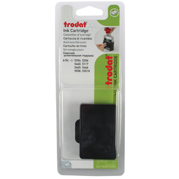 Trodat tampon encreur de rechange noir, pour cachet 5460/5460L/5204/5206/5117, blister de 2 pièces