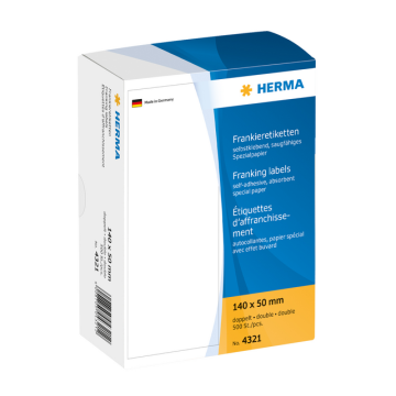 Frankeeretiket HERMA 4321 dubbel 140x50mm 500stuks