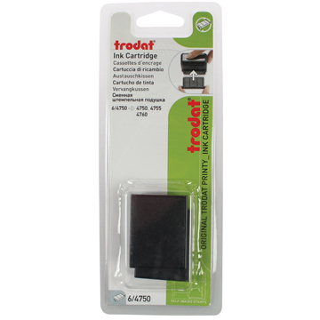 Trodat tampon encreur de rechange noir, pour cachet 4750/4755, blister de 2 pièces