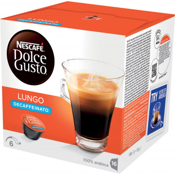 Nescafé Dolce Gusto koffiepads, Lungo Decaffeinato, pak van 16 stuks