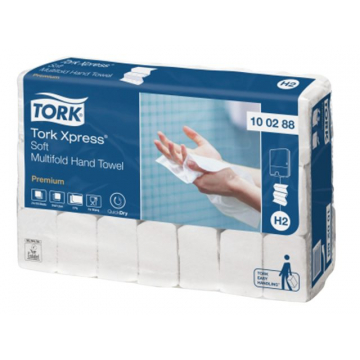Handdoek Tork H2 multifold Premium kwaliteit 2 laags wit 100288