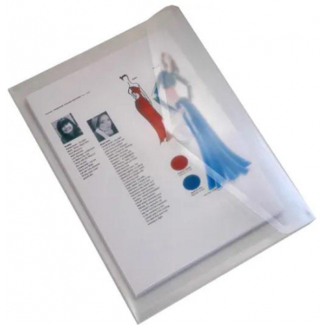 Documentenmap, A5, transparante PP, velcro sluiting, pak van 10 stuks
