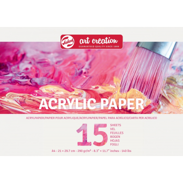 Talens Art Creation acrylpapier 290 g/m² ft A4, blok van 15 vel