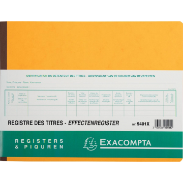 Exacompta aandeelhouders, ft 24 x 32 cm, tweetalig, voor BV-SRL