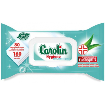 Carolin vochtige doekjes, pak van 80 stuks