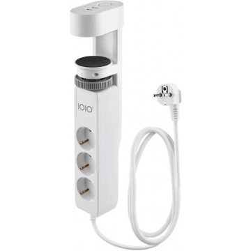 IOIO contactdoos SL3000, 3 stopcontacten en 3 USB-poorten, tafelklem, wit