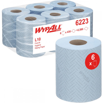 Kimberly-Clark Professional poetspapier Wypall Reach, blauw, pak van 6 rollen