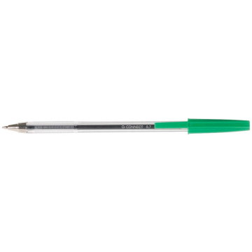 Q-CONNECT balpen, met dop, 0,7 mm, medium punt, groen, doos van 50 stuks