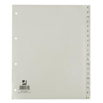 Q-Connect alfabetische tabbladen, A4, PP, 20 tabs, grijs