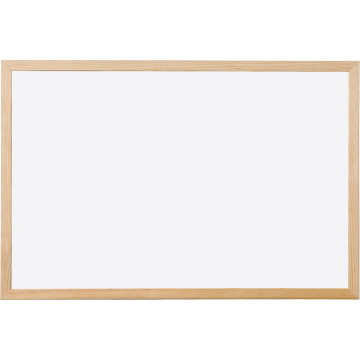Q-CONNECT whiteboard, met houten frame, melamine, 90 x 120 cm