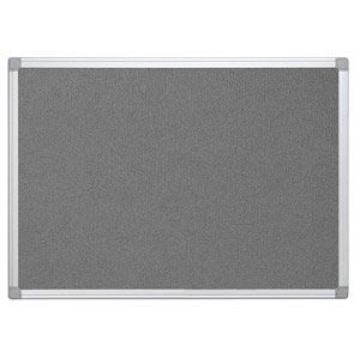Q-Connect textielbord met aluminium frame 60 x 45 cm grijs