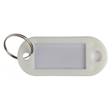 Q-Connect sleutelhanger, pak van 10 stuks, wit