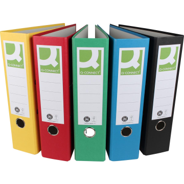 Q-CONNECT ordner, voor ft A4, uit Recycolor papier, rug van 8 cm, geassorteerde kleuren