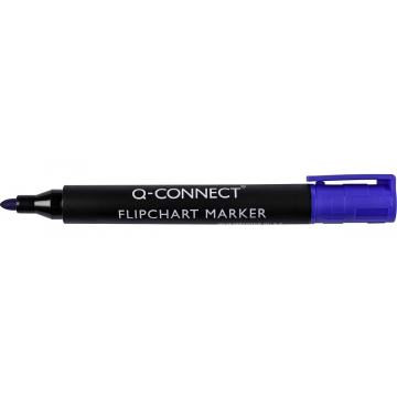 Q-CONNECT flipchartmarker, 2-3 mm, ronde punt, met clip, blauw