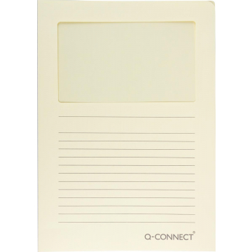 Q-CONNECT L-map met venster, 120 g/m², A4, pak van 100 stuks, lichtgeel