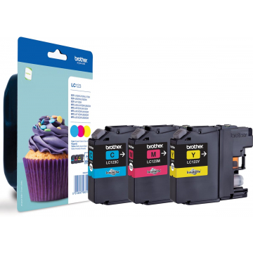 Brother inktcartridge 3 kleuren, 600 pagina's, LC-123RBWBP