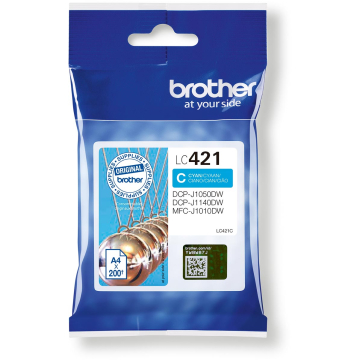 Brother inktcartridge, 200 pagina's, OEM LC-421C, cyaan