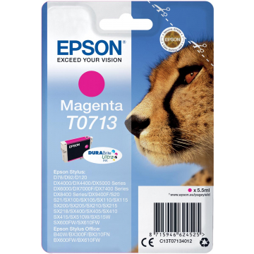 Epson inktcartridge T0713 magenta, 250 pagina's - OEM: C13T07134012