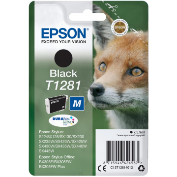 Epson inktcartridge T1281 zwart, 170 pagina's - OEM: C13T12814012