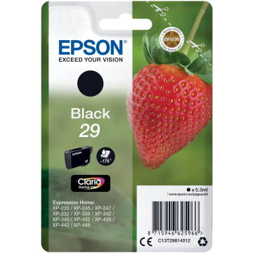 Epson inktcartridge 29 zwart, 175 pagina's - OEM: C13T29814012
