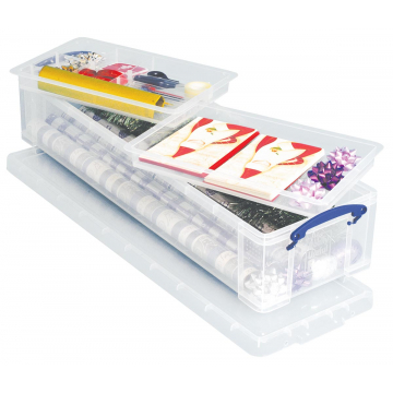 Really Useful Box boîte de rangement 22 litres avec 2 diviseurs, transparent
