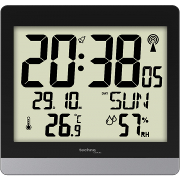 Technoline klok WS 8014, digitaal, radiogestuurd, ft 20 x 2,9 x 18,9 cm