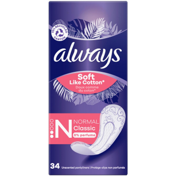 Always Soft Like Cotton inlegkruisje Normal Classic, pak van 34 stuks