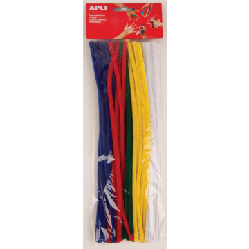 Apli chenilles, blister de 50 pièces, couleurs assorties
