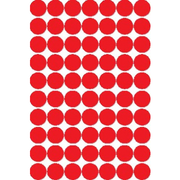 Apli étiquettes rondes en pochette diamètre 19 mm, rouge, 560 pièces, 70 par feuille
