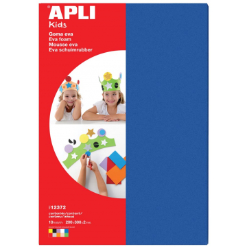 Apli Kids mousse caoutchouc ft 20 x 30 cm, paquet de 10 feuilles en couleurs assorties