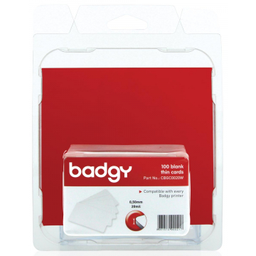 100 cartes blanches vierges, 0,50mm, pour Badgy100 et Badgy200