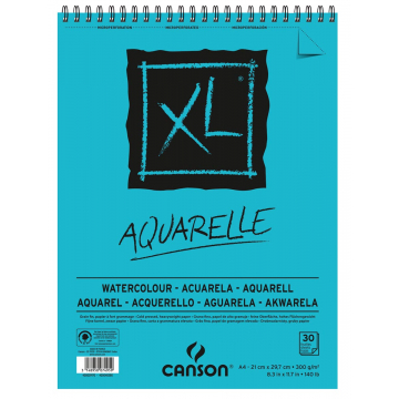 Canson bloc de croquis XL aquarelle 300g/m² ft A4, 30 feuilles