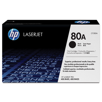 HP toner 80A, 2 700 pages, OEM CF280A, noir