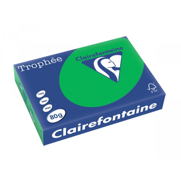 Clairefontaine Trophée Intens, papier couleur, A4, 80 g, 500 feuilles, vert billard