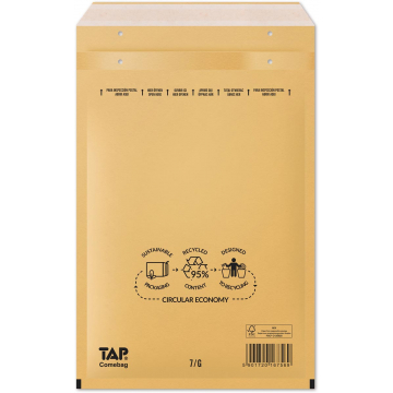 Comebag luchtkussenenveloppen, ft 230 x 340 mm, met stripsluiting, bruin, doos van 100 stuks