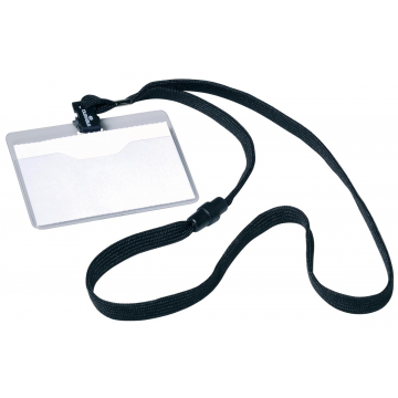 Durable badge met textielband zwart