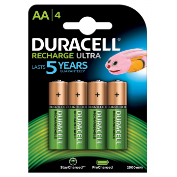 Duracell piles rechargeable Ultra, AA, blister 4 pièces