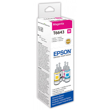 Epson bouteilles d'encre T664, 7.500 pages, OEM C13T664340, magenta