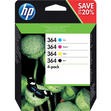 HP inktcartridge 364, 4 kleuren, 250-300 pagina's - OEM: N9J73AE