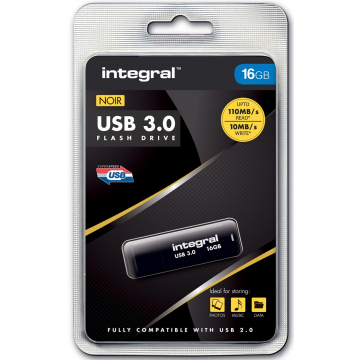 Integral clé USB 3.0, 16 Go, noir