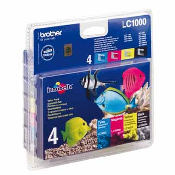 Brother cartouche d'encre, 400 pages, OEM LC-1000VALBP, 4 couleurs