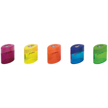 M+R taille-crayon Elliptic Swing, 2 gaats, avec réservoir, boîte de 10 pièces, couleurs assorties