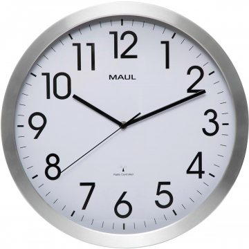 MAUL wandklok Move Ø 40 x 5,2 cm RC, aluminium kader
