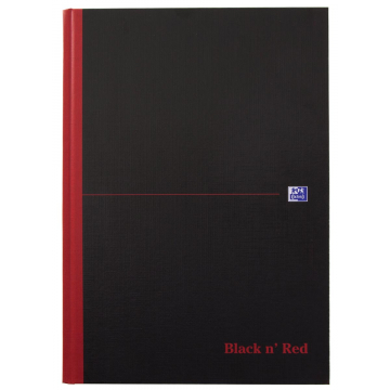 Oxford BLACK N' RED cahier rembordé, 192 pages, ft A4, quadrillé 5 mm