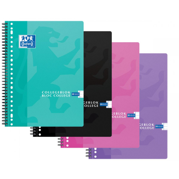 Oxford School bloc collège, ft A4+, 160 pages, 23 trous, ligné, assorti