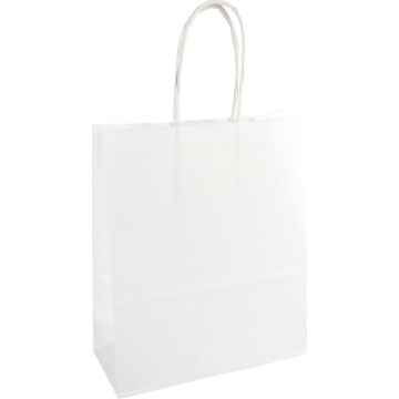 Papieren zak, ft 18 x 8 x 22 cm, wit